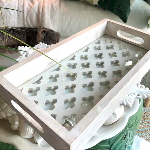 New Distressed Style Long Wood Dresser Tray - Picture 1 of 5